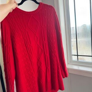 Lord & Taylor Vibrant Red Knit Sweater